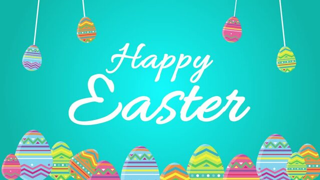 happy easter animated easter day background sayings even april easter eggs alpha looping text lettering
