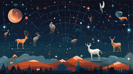 A constellation zoo where ethereal animals roam 