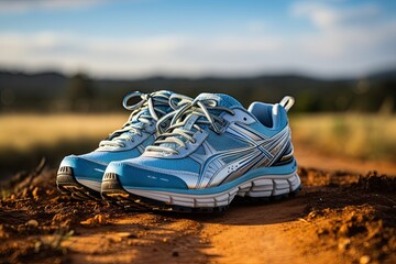 Journey to Fitness - Trail-Ready Running Shoes - Path to Active Living - Fitness Goals First Step - Generative AI