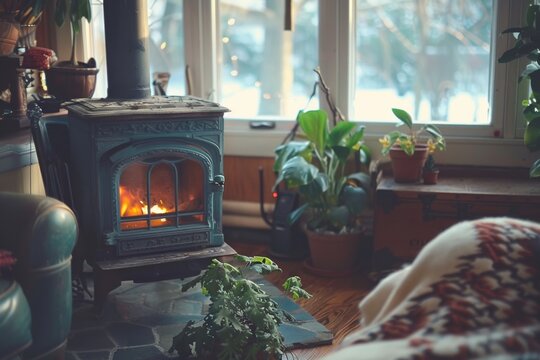 heating at home concept ,snapshot aesthetic picture