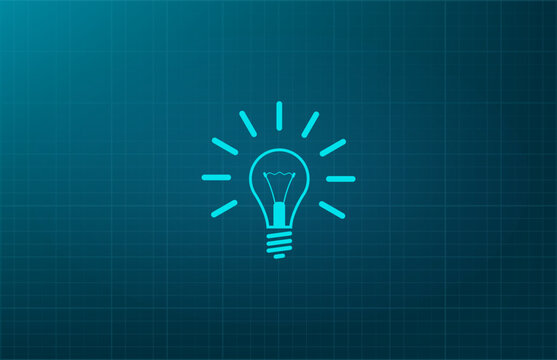 Light bulb, idea symbol. Vector illustration on a blue background. Eps 10