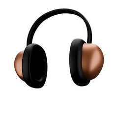 Cartoon style Wireless Headphones brown 3D rendering.