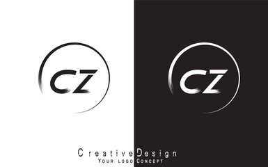 CZ letter logo design template vector - obrazy, fototapety, plakaty