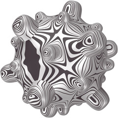 black white abstract 3d shape	
