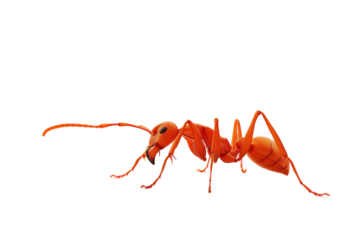 1 red ant, large body, deep field of view