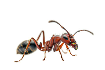 1 red ant, large body, deep field of view