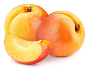 Apricot isolated on white background with clipping path