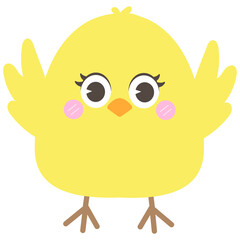 happy spring easter little cute yellow chick hooray