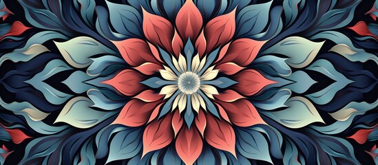 Flower Mandala. . Repeated Geometric Design For Fashion Interiors, Wallpapers, And Textiles. Calming Pattern for Stress Relief. - obrazy, fototapety, plakaty