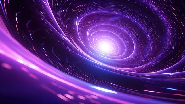 Abstract Cosmic Swirl - Hypnotic Vortex of Blue and Purple Hues