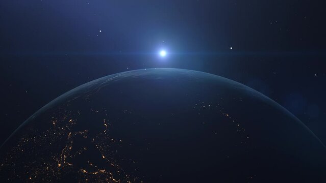 Cinematic Planet Earth Sunrise Over Europe 4k ProRes 422 HQ