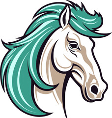 Fototapeta na wymiar Spirited Horse Mascot Vector Image