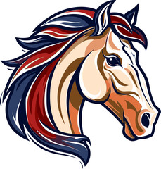 Fototapeta na wymiar Athletic Horse Mascot Vector Art