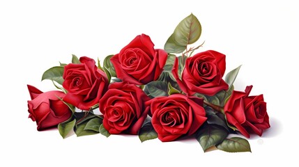 Ein Strauss von wunderschönen roten Rosen.