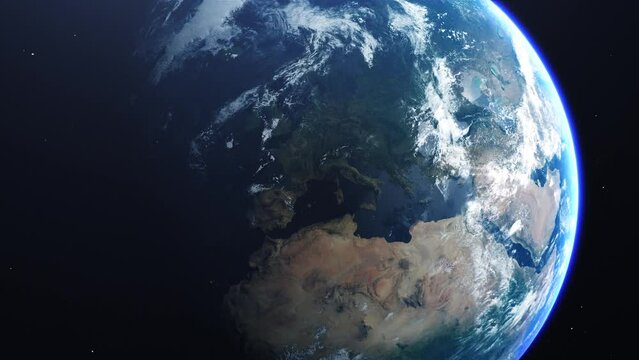 Cinematic Planet Earth Zoom Out Europe 4k ProRes 422 HQ