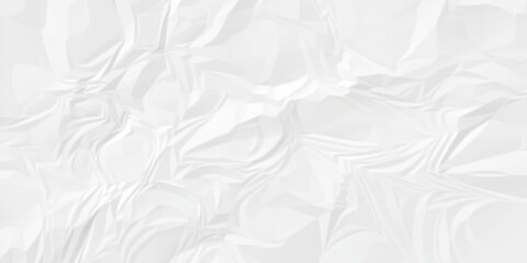 White wrinkly backdrop paper background. panorama grunge wrinkly paper texture background, crumpled pattern texture. White paper crumpled texture. white fabric crushed textured crumpled. - obrazy, fototapety, plakaty
