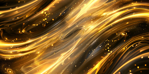Fototapeta na wymiar Abstract black gold wave background for desktop and wallpaper Transform your space with this mesmerizing gold swirling pattern wallpaper inspired by the fluidity of liquid gold.