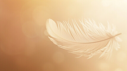 Elegant 3D feather gently falling symbolizing mothers gentle touch