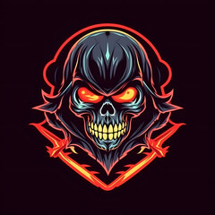 Skull Ninja Illustration can be used for T-shirt Design. Ninja Emblem