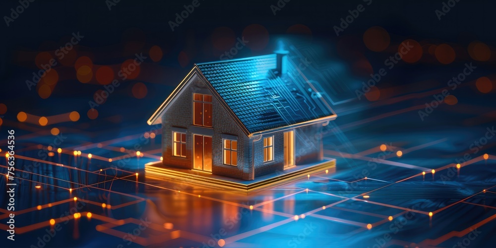 Aufkleber the concept of a virtual house icon, symbolizing an application for smart home management, smart hom
