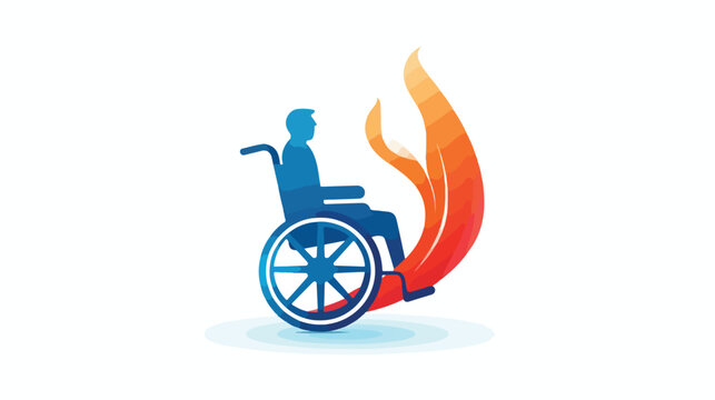 vector icon using a wheelchair vector symbol of a pe