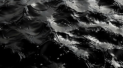 Monochrome photo showcasing intricate wind wave patterns on a body of water