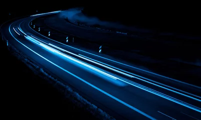 Stoff pro Meter blue car lights at night. long exposure © Krzysztof Bubel