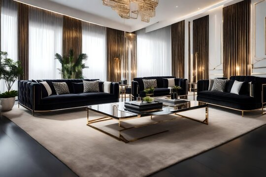 Modern living room with luxury sofa