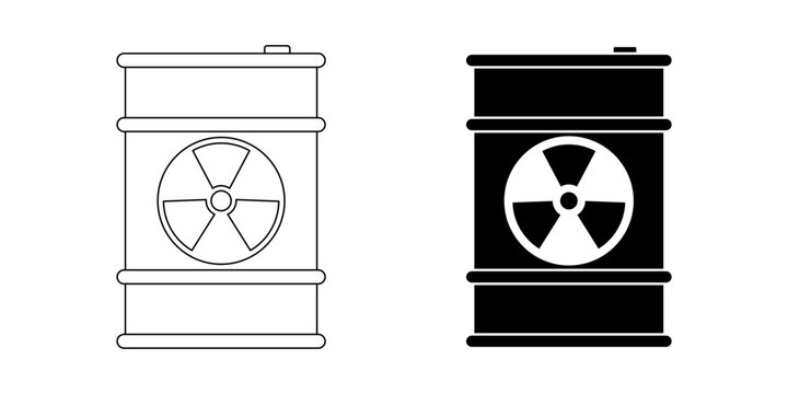 Barrel of biohazard icon set isolated on white background