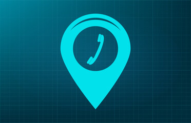 Label for map symbol. Vector illustration on a blue background. Eps 10