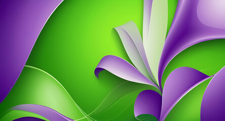 Abstract green and purple background. Generative AI