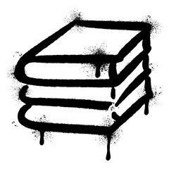 Spray Painted Graffiti book icon isolated with a white background.