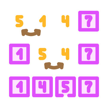 insertion sort algorithm color icon vector. insertion sort algorithm sign. isolated symbol illustration
