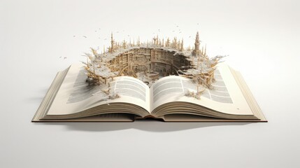 Enchanting 3D Book Sculptures Transforming into Evocative Landscapes and Structures
