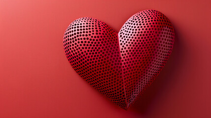 red heart on a red background