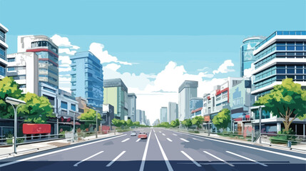 Street view with urban of Bangkok Thailand. Manga background