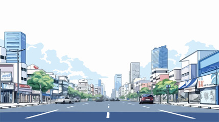 Street view with urban of Bangkok Thailand. Manga background