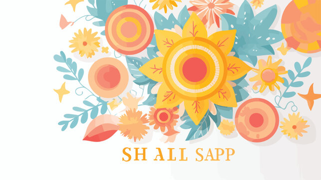 Summer Sale Background Happy Sun flat vector isolated
