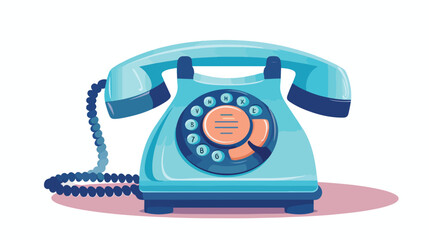 telephone service isolated icon flat vector isolated