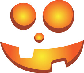 Scary and funny halloween pumpkin face