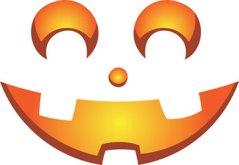 Scary and funny halloween pumpkin face