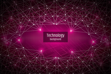 abstract digital technology background with network connection lines