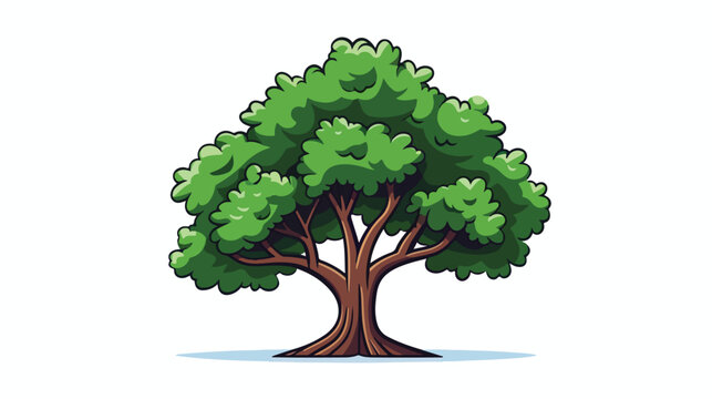 tree vector flat color icon flat vector isolated on
