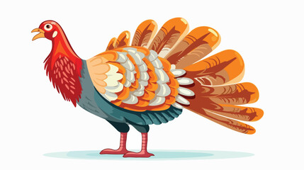 Turkey Bird Cartoon Illustration Design flat vector