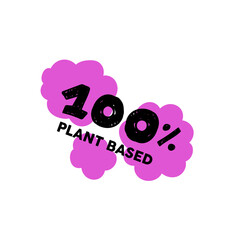 100% plant based noir et rose - obrazy, fototapety, plakaty