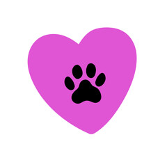 C&oelig;ur rose avec une patte noire