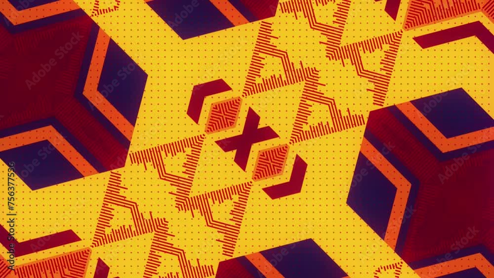 Poster 3d rendering loop animation with an abstract geometric design 4K