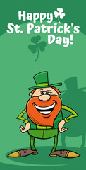 Saint Patrick Day design with comic Leprechaun