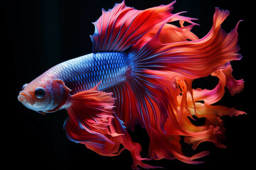 Fototapeta premium Fancy fighting fish are native to Thailand and are commonly raised for their beauty.