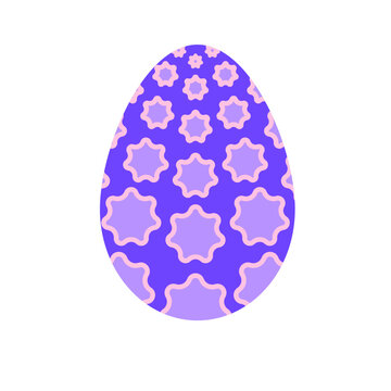 &OElig;uf de p&acirc;ques violet avec des &eacute;toiles roses